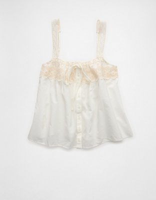 AE x Stagecoach Eyelet Tie-Front Tank Top | American Eagle