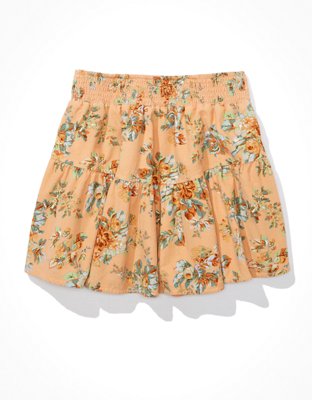 AE Tiered Floral Corduroy Mini Skirt