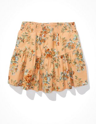 AE Tiered Floral Corduroy Mini Skirt