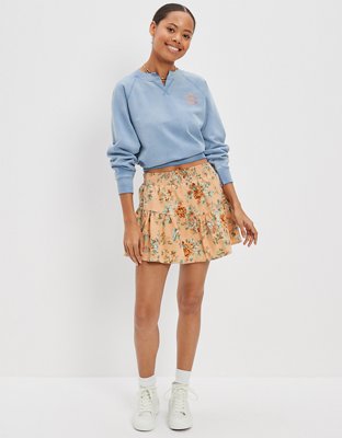 AE Tiered Floral Corduroy Mini Skirt