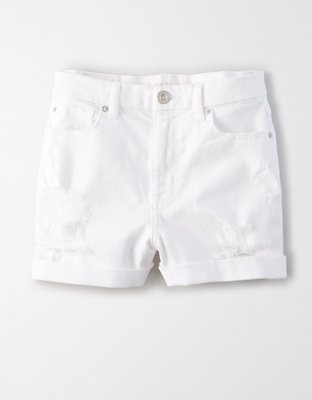 white boyfriend jean shorts
