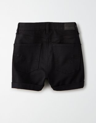 black denim short shorts