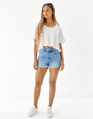 AE Ne x t Level Curvy High Waisted Denim Short Short