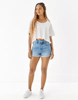 AE Ne(x)t Level Super High-Waisted Denim Short Short