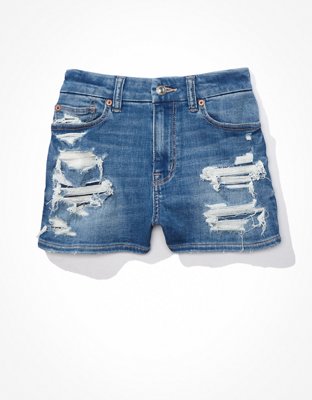 AE High-Waisted Denim Midi Short