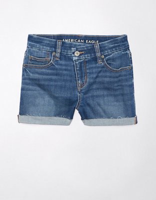 AE Next Level Curvy High Waisted Crossover Denim Short Short