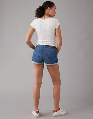 AE Next Level Curvy High-Waisted Crossover Denim Short Short