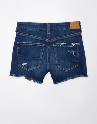 Ae Next Level Curvy Ripped High Waisted Denim Shorts