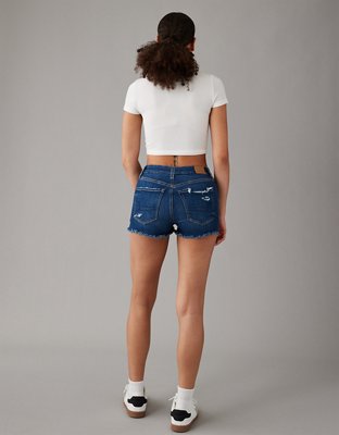 AE Next Level Curvy Ripped High-Waisted Denim Short