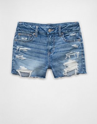 AE Next Level Curvy Ripped High-Waisted Denim Short Short