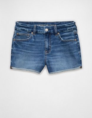 AE Next Level Curvy Ripped High-Waisted Denim Short Short