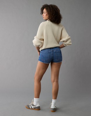 AE Next Level Curvy Ripped High-Waisted Denim Short Short