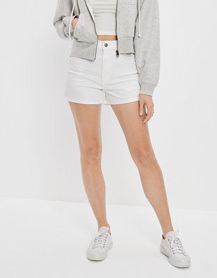 White denim boyfriend on sale shorts