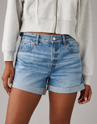 501 High Rise Medium Wash Color Block Denim Shorts