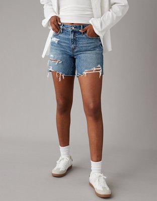 American Eagle Womens Denim Shorts High Rise Stretch Pockets Black Siz –  Goodfair
