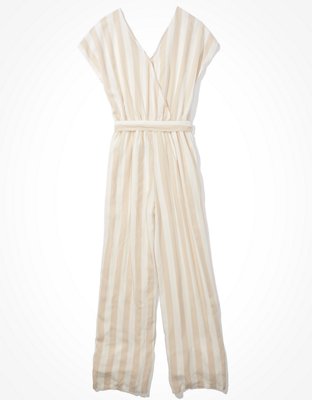 AE Striped Wrap-Front Jumpsuit