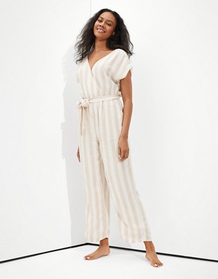 AE Striped Wrap Front Jumpsuit