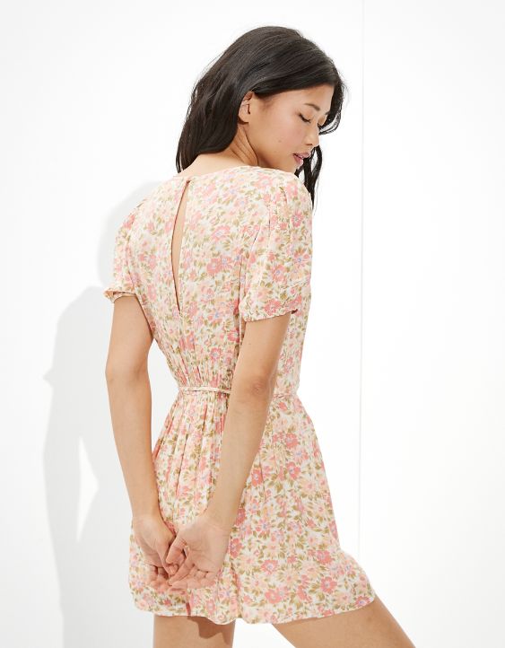 AE Floral Wrap-Front Romper