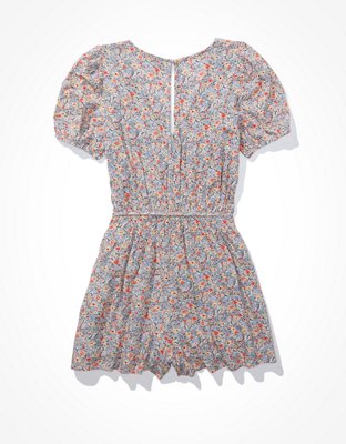 AE Floral Wrap-Front Romper
