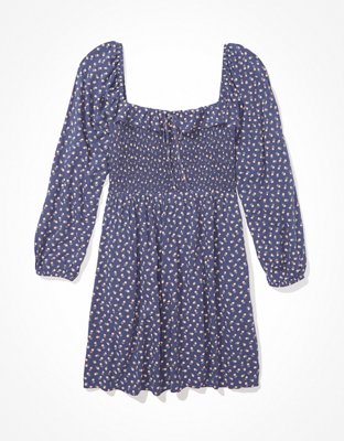 Женские платья American Eagle AE Floral Long-Sleeve Ruffle Mini Dress — фото 3