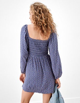 Женские платья American Eagle AE Floral Long-Sleeve Ruffle Mini Dress — фото 2