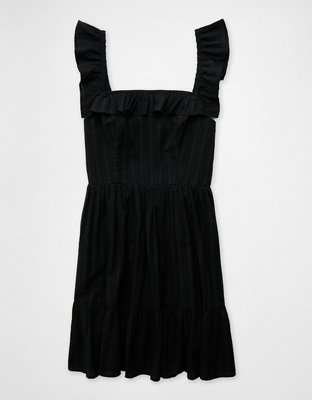 AE Square Neck Ruffle Tiered Mini Dress