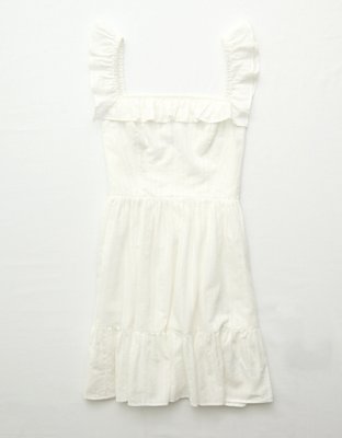 AE Square Neck Ruffle Tiered Mini Dress