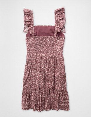 AE Square Neck Ruffle Tiered Mini Dress