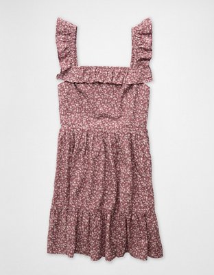 AE Square Neck Ruffle Tiered Mini Dress