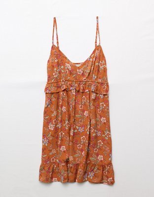 AE Babydoll V-Neck Ruffle Mini Dress