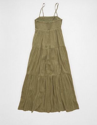 AE Smocked Babydoll Midi Dress | American Eagle