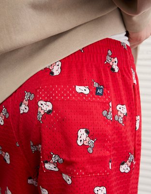 Мужские шорты American Eagle AE Snoopy Valentine's Day 6" Mesh Lounge, цвет: Яркий красный — фото 6