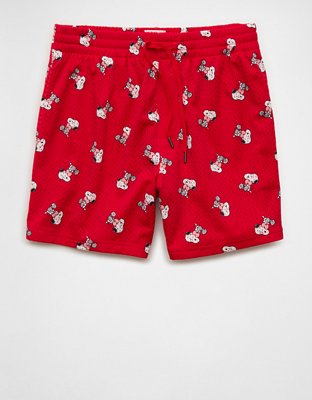 AE Snoopy Valentine's Day 6" Mesh Lounge Short