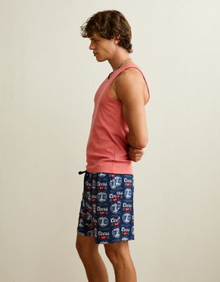 Мужские шорты American Eagle AE 6" Coors Mesh Lounge, цвет: Синий чёрный — фото 6