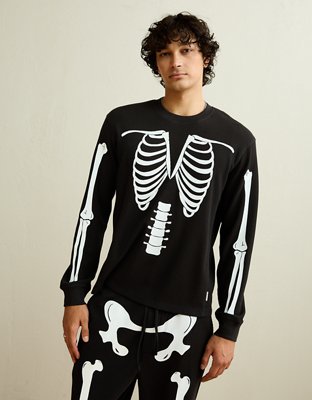 AEO Halloween Skeleton Waffle Lounge Set