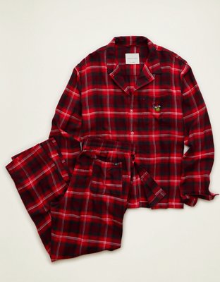 AEO Men's Grinch Flannel Pajama Set