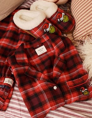 AEO Men's Grinch Flannel Pajama Set