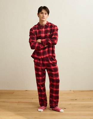 AEO Men's Grinch Flannel Pajama Set