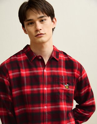 AEO Men's Grinch Flannel Pajama Set