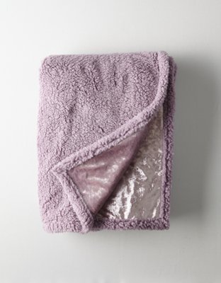 American Eagle Dormify Crushed Velvet Sherpa Throw Blanket — фото 4
