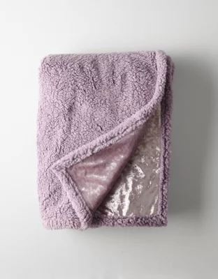 Dormify Crushed Velvet Sherpa Throw Blanket