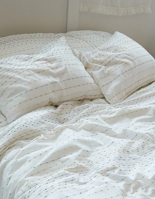 Dormify Embroidered Striped Full/Queen Comforter And Sham Set