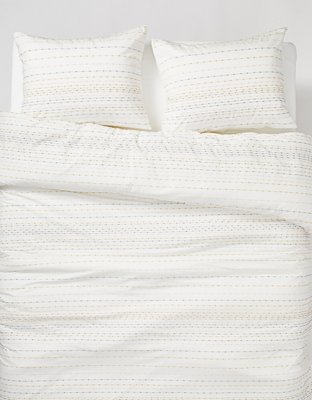 Dormify Embroidered Striped Full/Queen Comforter And Sham Set