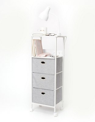 Dormify Tall Charging 3 Drawer Cart on Wheels Women's Lightning Gray One Size