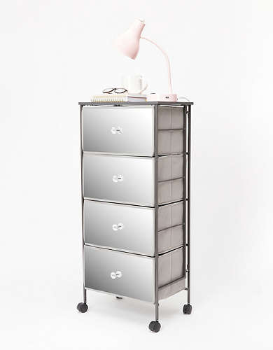 Dormify Tall Mirrored 4-Drawer Cart