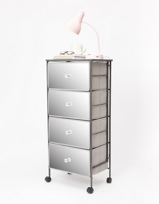 Dormify Tall Mirrored 4-Drawer Cart