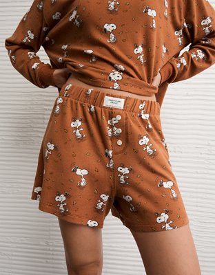 AE Snoopy Fall Leaves Plush PJ Set