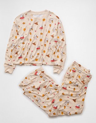 AE Luxe Plush Snoopy Fall Long-Sleeve & Pant PJ Set