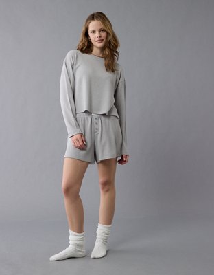 AE Luxe Plush Waffle Tee + Short Lounge Set
