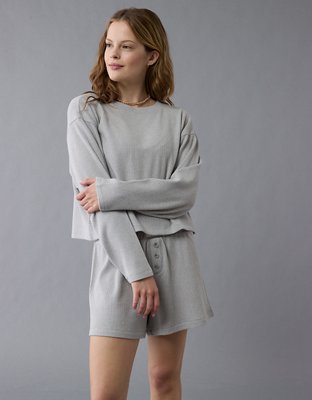 AE Luxe Plush Waffle Tee + Short Lounge Set